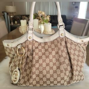Gucci Monogram Canavas - brown and tan color purse EUC